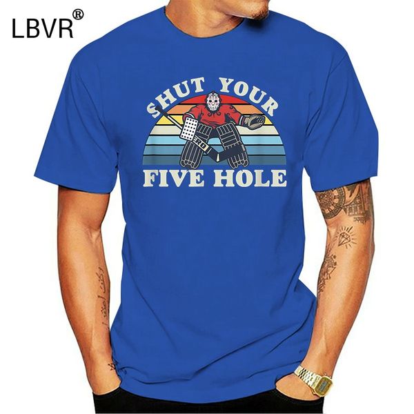 

shut your five hole funny ice hockey vintage t shirt black cotton men s-3xl teenage pop tee shirt