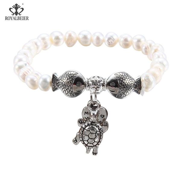 

turtle accessories beaded bracelets irregular natural freshwater pearl bracelet elastic adjustable fashion women's jewelry, Golden;silver
