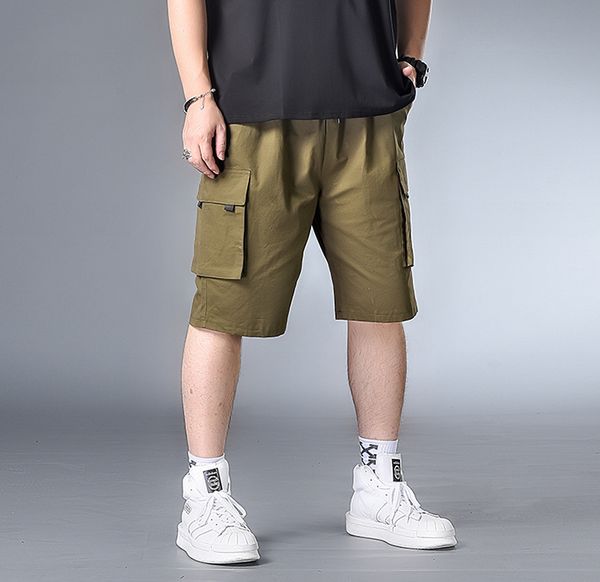 

men's shorts summer men cargo patchwork skateboard pockets high street plus size big 5xl 6xl 7xl safari style cotton, White;black