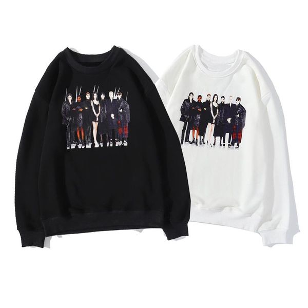 

mens hoodies fashion spring autumn casual hoodies sweatshirts trendy printed pullover long sleeve for men and women, Black