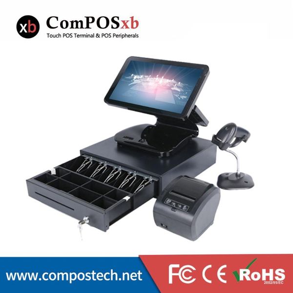 

china factory price dual screen 15.6inch all in one cash registers machine