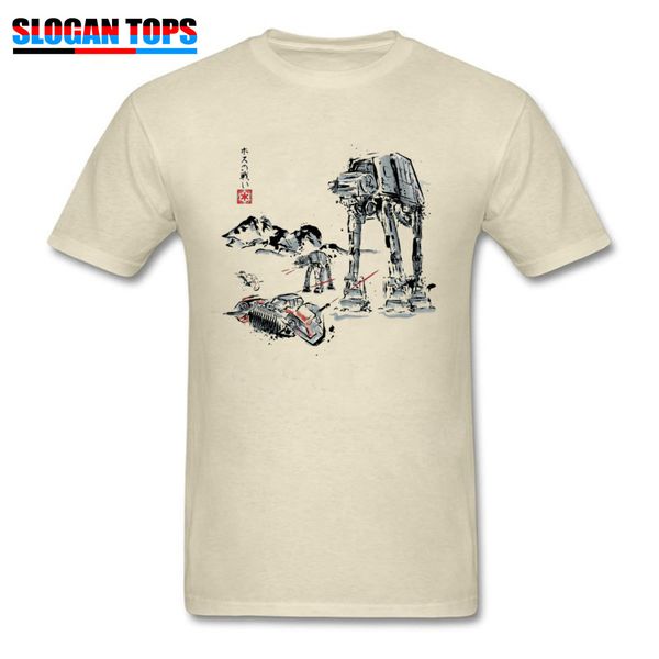 

t shirt men ink at at print chinese style t-shirt 100% cotton beige clothing crew neck darth vader rebel & tees