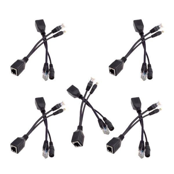 

10pcs poe separator adapter power over ethernet splitter injector ip camera, Black;white