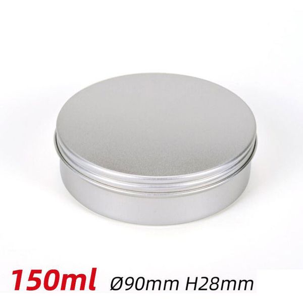 

storage bottles & jars 150ml metal aluminum round tin box cream jar hair wax pots eyeshadow gorgeous cosmetic container 24pcs/lot