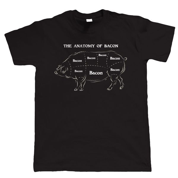 

new 2019 summer fashion anatomy of bacon, mens funny t shirt - gift for dad tee shirt