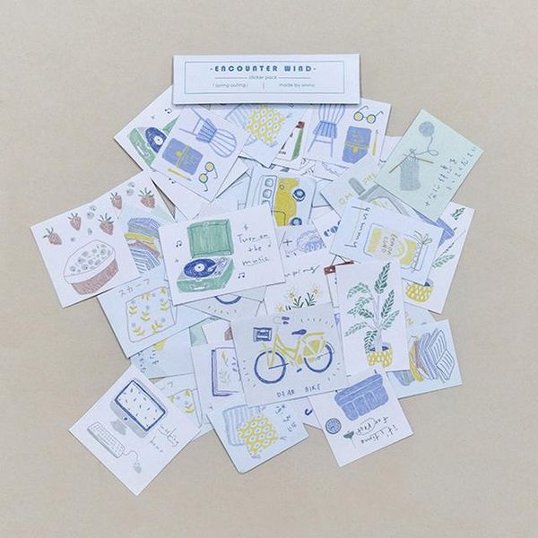 

60 kawaii лот шт diy наклейки записки хлопья стационарного diary симпатичных серии наклейка весна туры декоративных наклейки на заказ janyh