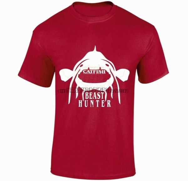 

catfish beast hunter tshirt white carp bass fishing angling tackle small - xxl