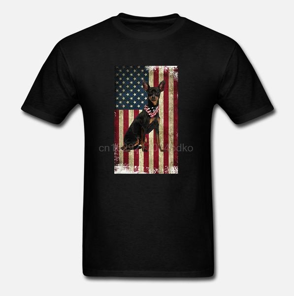 

мужчины футболка цвергпинчер флаг июля женщины t-shirt