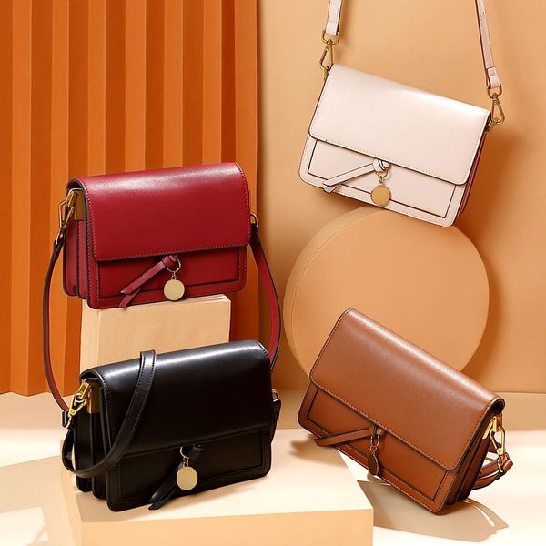 

women's bag new leather fashion organ bag shoulder messenger small square