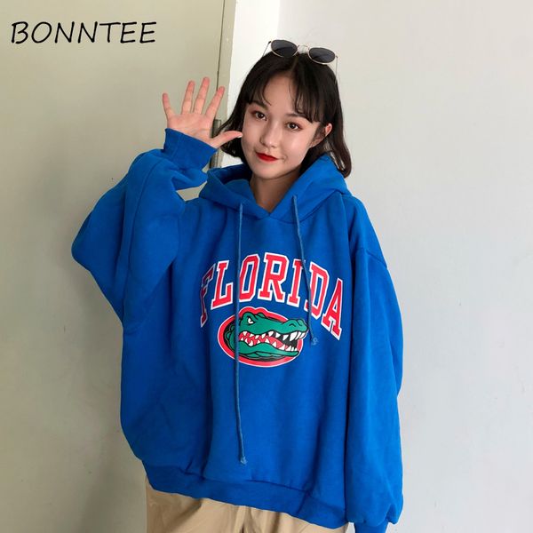 

hoodies thicker plus velvet letter printed harajuku women hooded trendy batwing sleeve all-match womens korean style pullover, Black