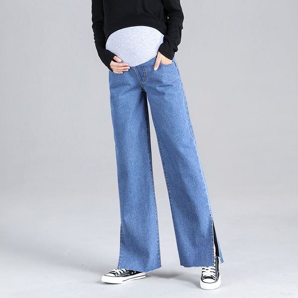 

мать джинсы для женщин высокой талией для беременных брюки denim костюм для беременных мягкие straigh беременных джинсы одежда для беременны, White