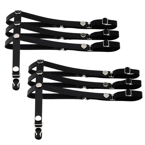 

pairs of black pu leather garter belt suspenders thigh harness, Black;white