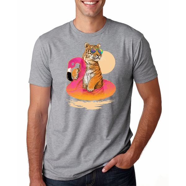 

male pink flamingo t shirt organic cotton s-3xl big size homme tee shirt