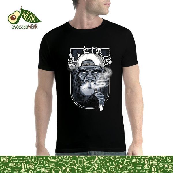 

men's t-shirts summer style fashion swag monkey cigarette vaping smoke mens t-shirt shirts for men