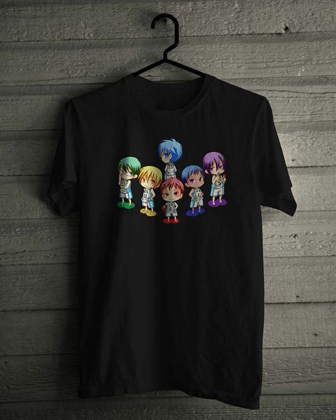 

куроко нет basket аниме серии chibi ver 02 черный хлопок t-shirt mens размер s-5xl