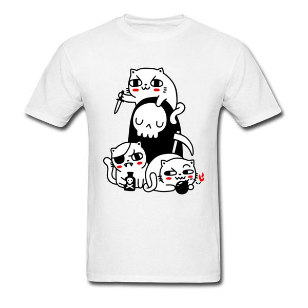 

student shirt hallowmas death cat person funny tshirts ostern day pure cotton round neck male tshirts gift teeshirt