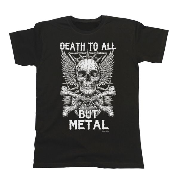 

death to all but metal mensladies t-shirt fit heavy metal music skull vintage graphic tee shirt