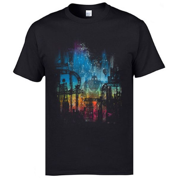 

mens black t-shirts great carnival ufo attrack novelty own design cool t shirts funny tshirts horror film amazing t shirts