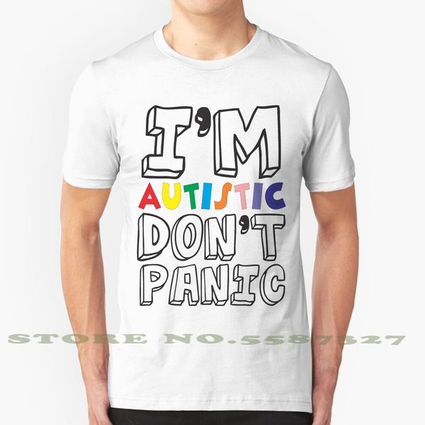 

autis black white tshirt for men women autis autism autistic dont panic cool