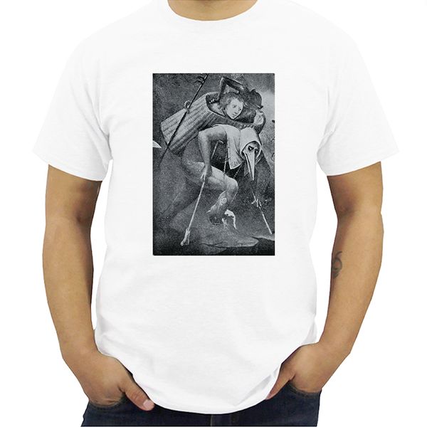 

loose black men t-shirt homme tees hieronymus bosch last judgement detail medieval art apocalypse t shirt cool tees s-5xl