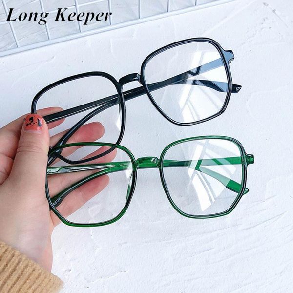 

fashion oversized anti blue light glasses frame women square optical spectacles men black green clear lens computer eyeglasses, White;black