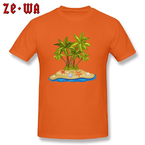 

summer t-shirt men holiday beach coconut tree 3d tees printed mens t shirts 100% cotton orange tshirt high street clothes