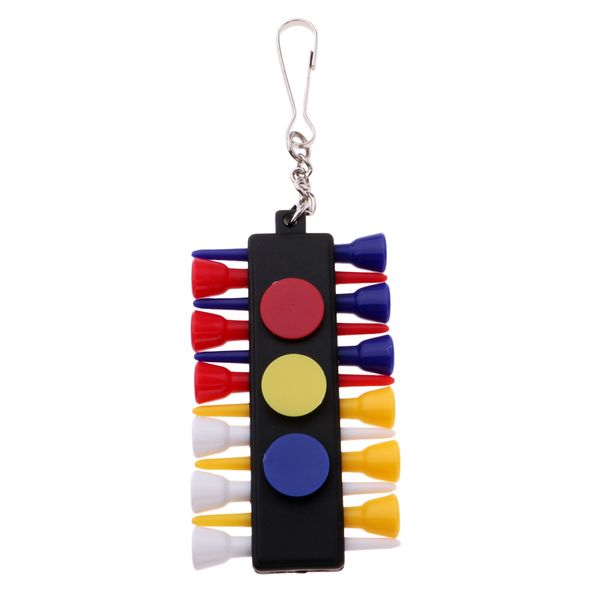 

golf tee keeper keychain carrier with 12 tees + 3 ball markers - durable & practical
