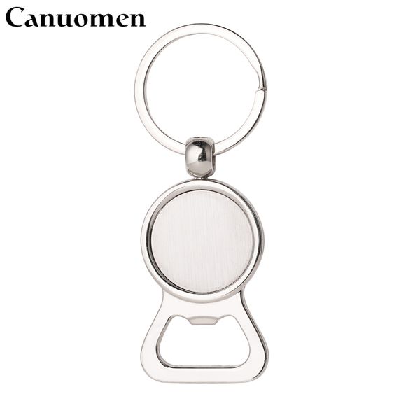 

keychains 10 pcs/lot beer bottle opener keychain diy for 25mm glass cabochon keyrings alloy engravable kitchen tools men gifts jewelry, Silver