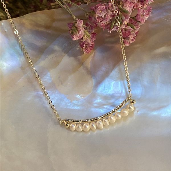 

necklace women's choker ins simple japanese-style smile natural pearl short necklace simple all-match internet celebrity smiling face, Black