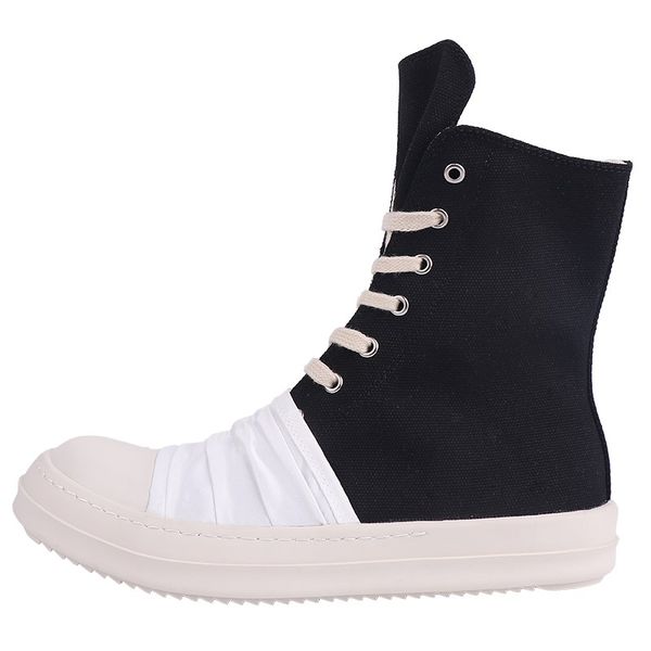 

high-male lovers silk folds platform shoes fashion male trend of sports and leisure wild female tide child boots, Black