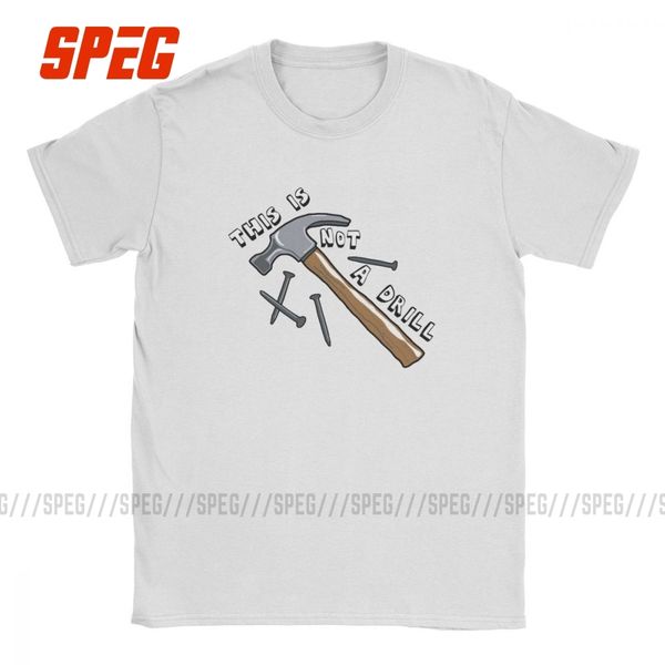 

awesome this is not a drill t-shirts for men o neck pure cotton t shirts dad joke handyman construction tee printed clothing