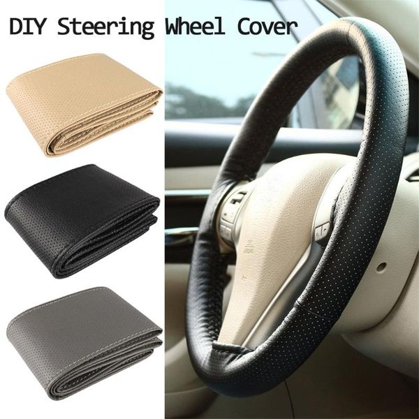 

diy car steering wheel covers soft leather braid on the steering-wheel of car with needle and thread interior accessories