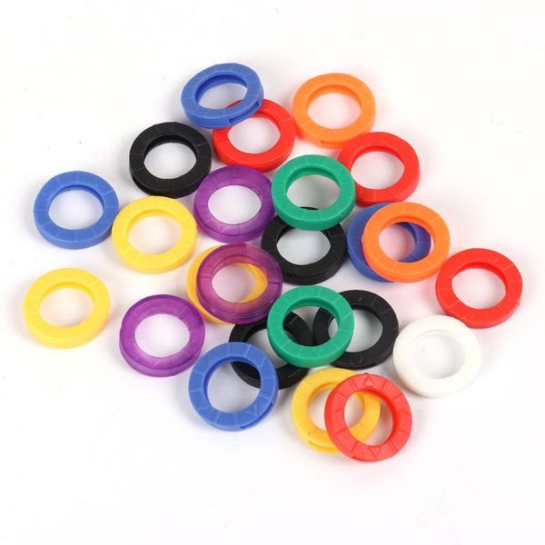 

doreen box rubber key caps circle ring multicolor at random diy findings key holders 22mm( 7/8") dia, 1 packet (32 pcs/packet, Silver