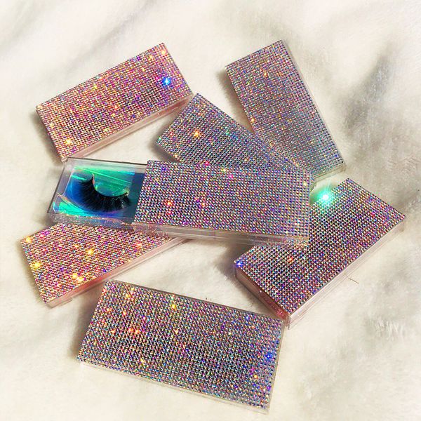 

custom packaging glitter rhinestone lash case 3d 5d mink eyelashes