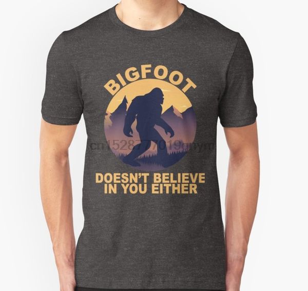 

men tshirt bigfoot doesnt believe in you either shirt slim fit t shirt printed t-shirt tees top