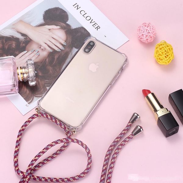 

strap cord chain phone tape necklace lanyard mobile phone case for carry cover case hang iphone 11 pro xs max xr x 7plus 8plus