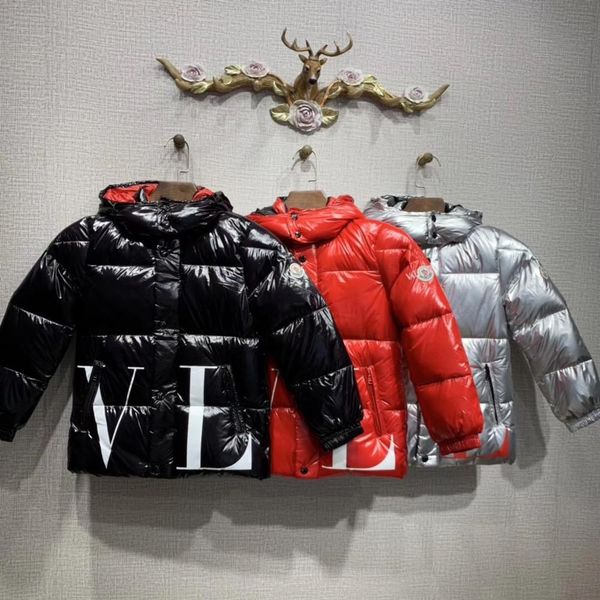

2019 new winter down jacket for baby girl&boy kids red&black outwear letter pattern coat c0924, Blue;gray