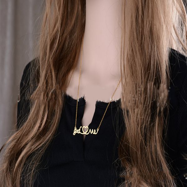 

ожерелье для женщин пары из нержавеющей стали моды choker заявления любви ожерелья письмо цвета подарка для женщин оптовых, Silver