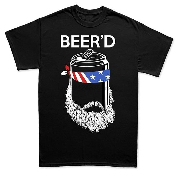

cotton humor men o-neck tee shirts beer'd beard beer hipster redneck funny t shirt