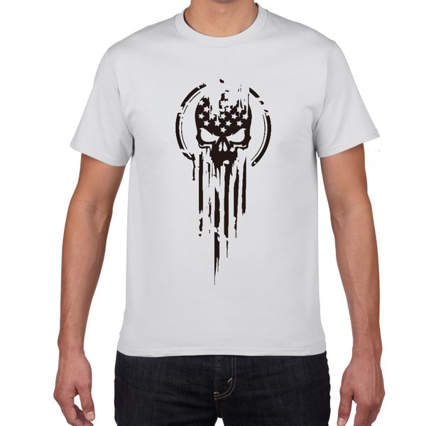 

midnite star dion wear american warrior flag skull military men vintage style fashion t-shirt cotton green shirts ng