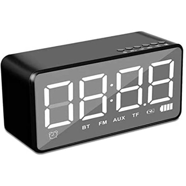 

digital mirror alarm clock,wireless bluetooth speaker alarm clock radio with fm,support tf card&3.5mmaux line for phone