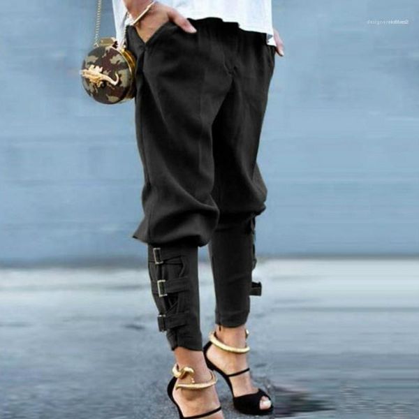 

streetwear long casual female clothing army green designer womens pants mid waist bandage ladies pencil pants elegant, Black;white