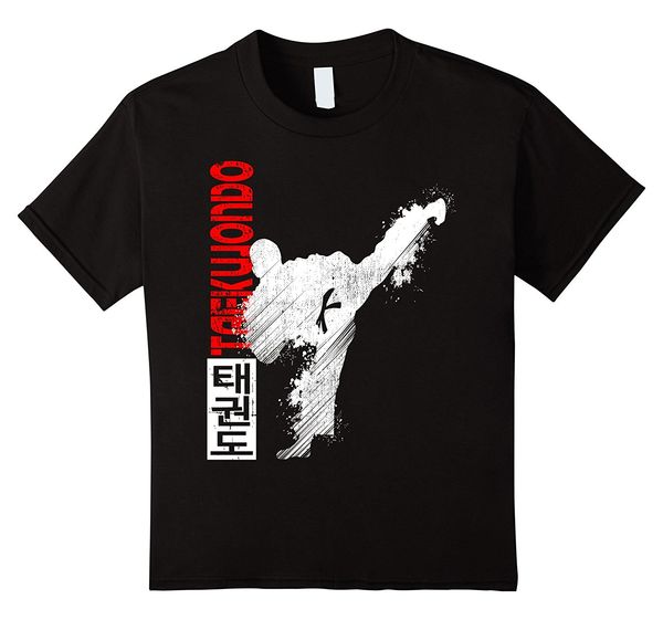 

2019 100% cotton taekwondo martial art shirt - distressed style kick tee summer tee shirt summer tee shirt