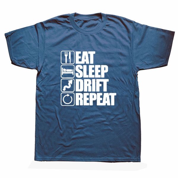 

funny eat sleep drift repeat car graphic t shirts men summer cotton harajuku plus size o neck streetwear hip hop t-shirt