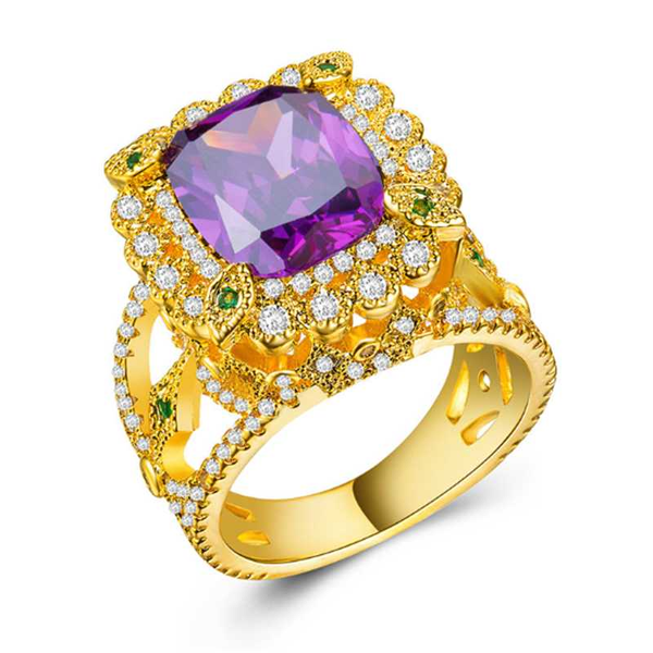 

new fashion and popular women's luxury big block modeling ring party engagement wedding birthday gift jewelry wholesale, Slivery;golden
