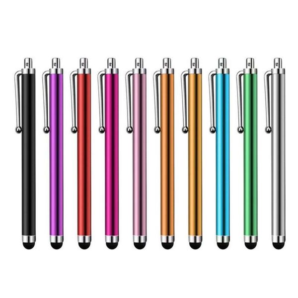 

wholesale 2000pcs/lot capacitive screen metal stylus touch pen with clip for mobile phone