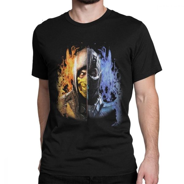 

men mortal kombat x tees scorpion vs sub zero clothes mkx liu kang popular fighting game t shirt fashion cotton printed t-shirts