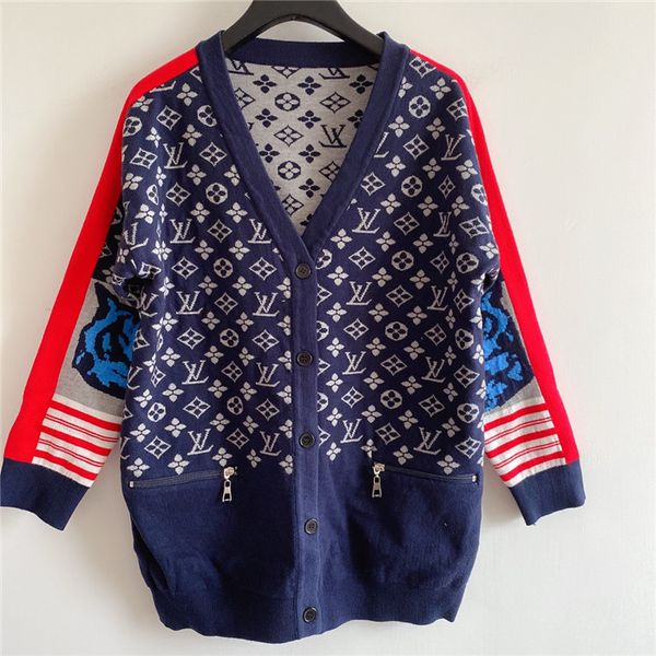 

new gxxxi hwaii 20aw womans sweaters fashion pattern pringting cardigan trendy womens kintwear haute couture 2020 for wholesales s-l, White;black