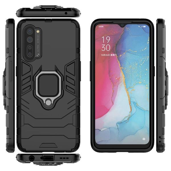 

2 in 1magnetic finger ringshockproof armor case for oppo reno 3 silicone back phone cover case