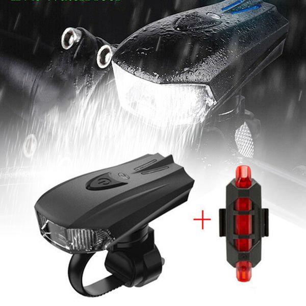 

bike lights usb rechargeable led bicycle front head and rear tail light lamp kit automatically cut off when fully charged